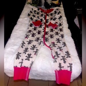 Hanna Andersson Disney Cream Mickey & Minnie Mouse Sleeper 12-18M